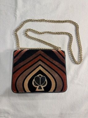 Kate Spade Amelia Flocked Velvet Twistlock Small Convertible Chain Shoulder Bag